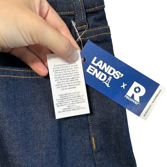Lands' End Recover Dark Wash Straight Jeans NWT Women's Sz 22W Sustainable - Picture 3 of 8